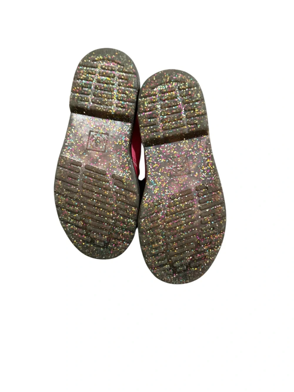 Dr. Martens 8065 Gradient Glitter Mary Jane Shoes in pink Double Buckle